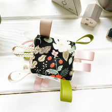 Load image into Gallery viewer, Baby Block Sensory Rattle Ribbon by the Bird & Elephant