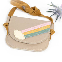 Load image into Gallery viewer, Rainbow on Beige Leather Purse
