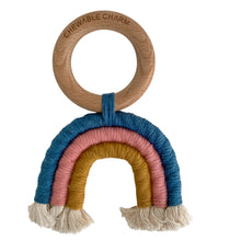 Load image into Gallery viewer, Rainbow Macrame Teether - Teal + Rose