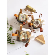Load image into Gallery viewer, Baby Block Sensory Rattle Ribbon by the Bird & Elephant