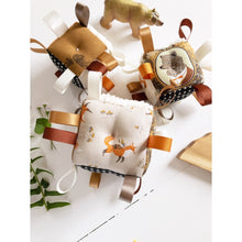 Load image into Gallery viewer, Baby Block Sensory Rattle Ribbon by the Bird & Elephant