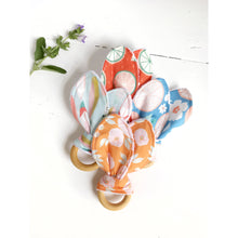 Load image into Gallery viewer, Wood Teething Toys - Floral and Fruit

