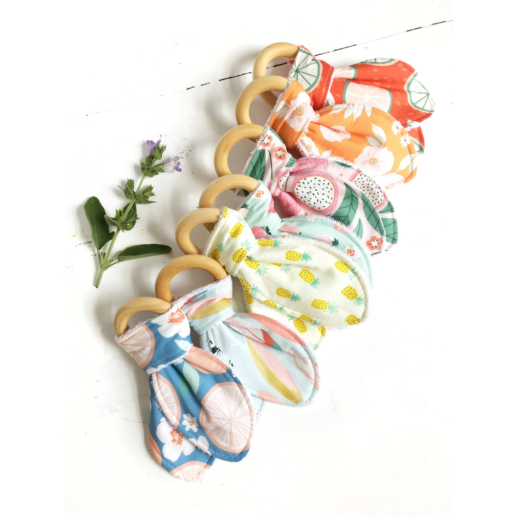 Wood Teething Toys - Floral and Fruit