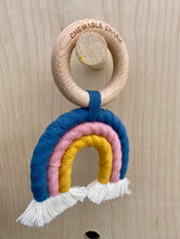 Load image into Gallery viewer, Rainbow Macrame Teether - Teal + Rose
