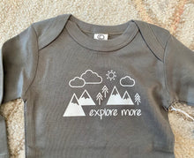 Load image into Gallery viewer, Explore More Organic Long Sleeve Bodysuit - Gray