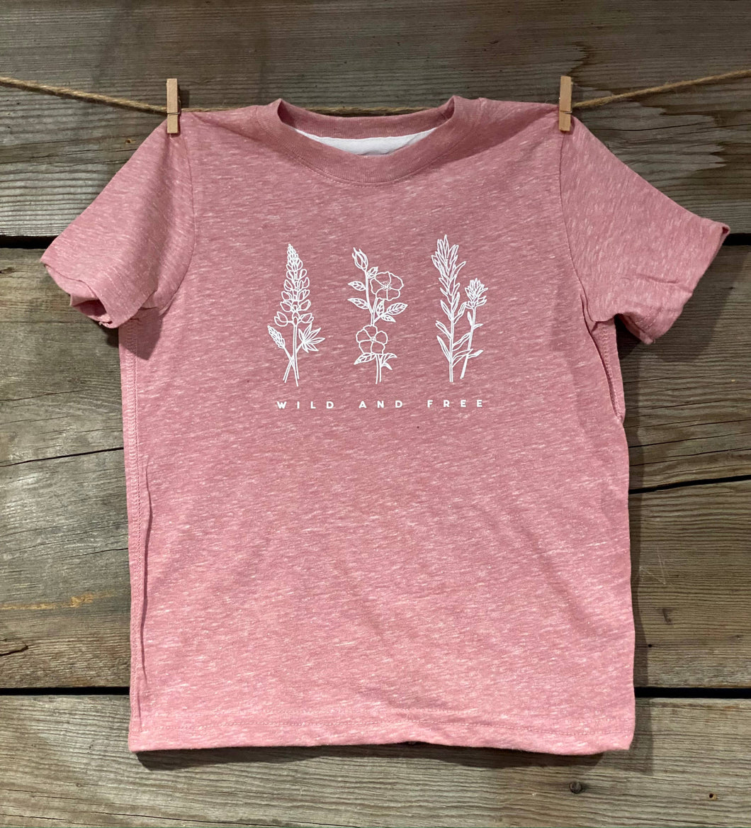 Wild and Free Kids Tee: 4T / Pink